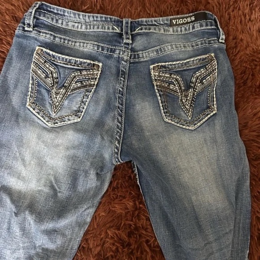 Vigoss Women's Denim Jeans with Embellished Pockets